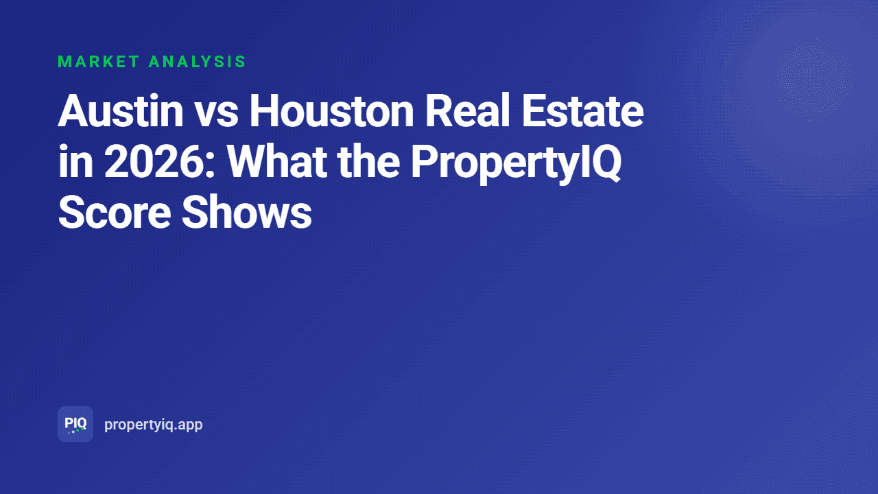 Austin vs Houston Real Estate in 2026: What the PropertyIQ Score Shows