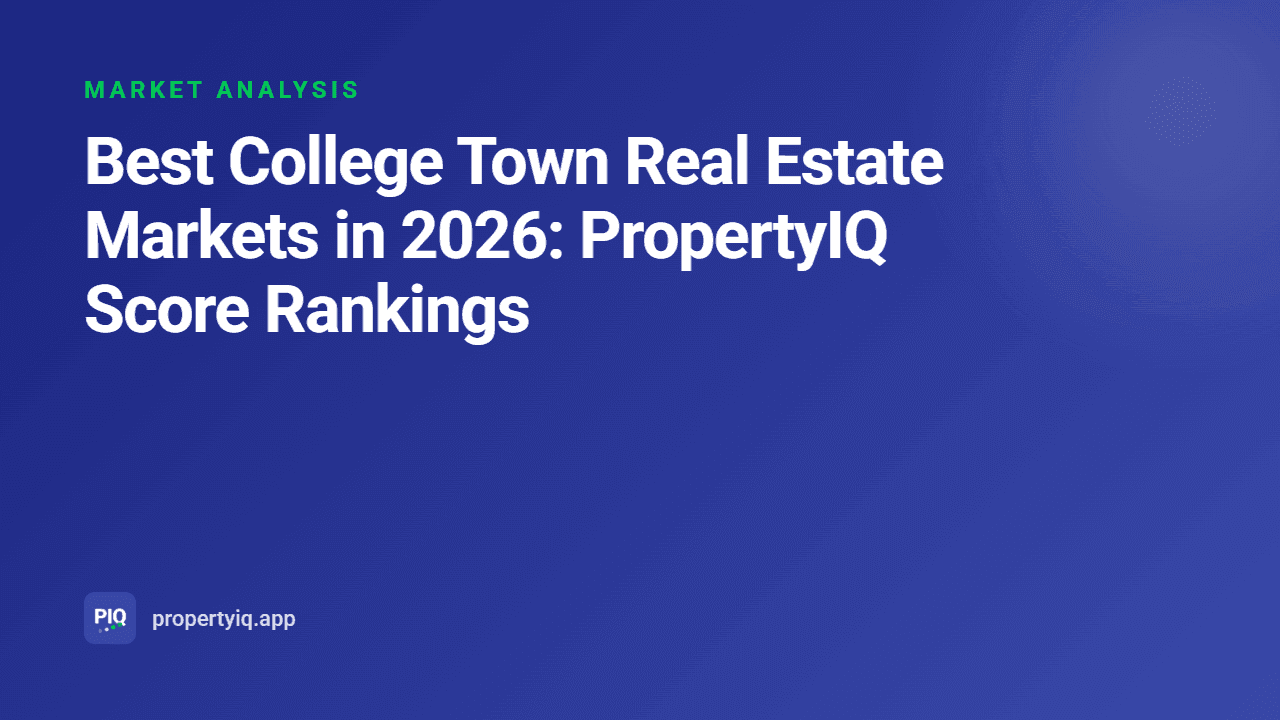 Best College Town Real Estate Markets in 2026: PropertyIQ Score Rankings