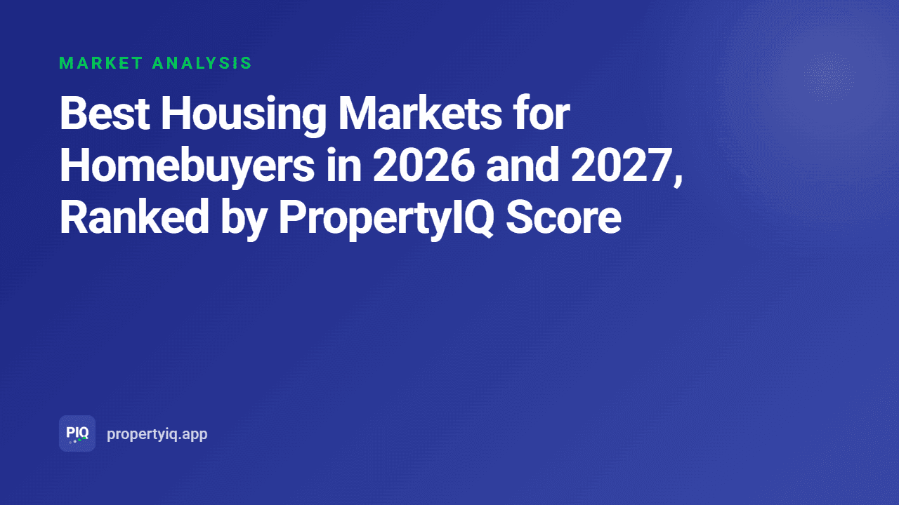 Best Housing Markets for Homebuyers in 2026 and 2027, Ranked by PropertyIQ Score