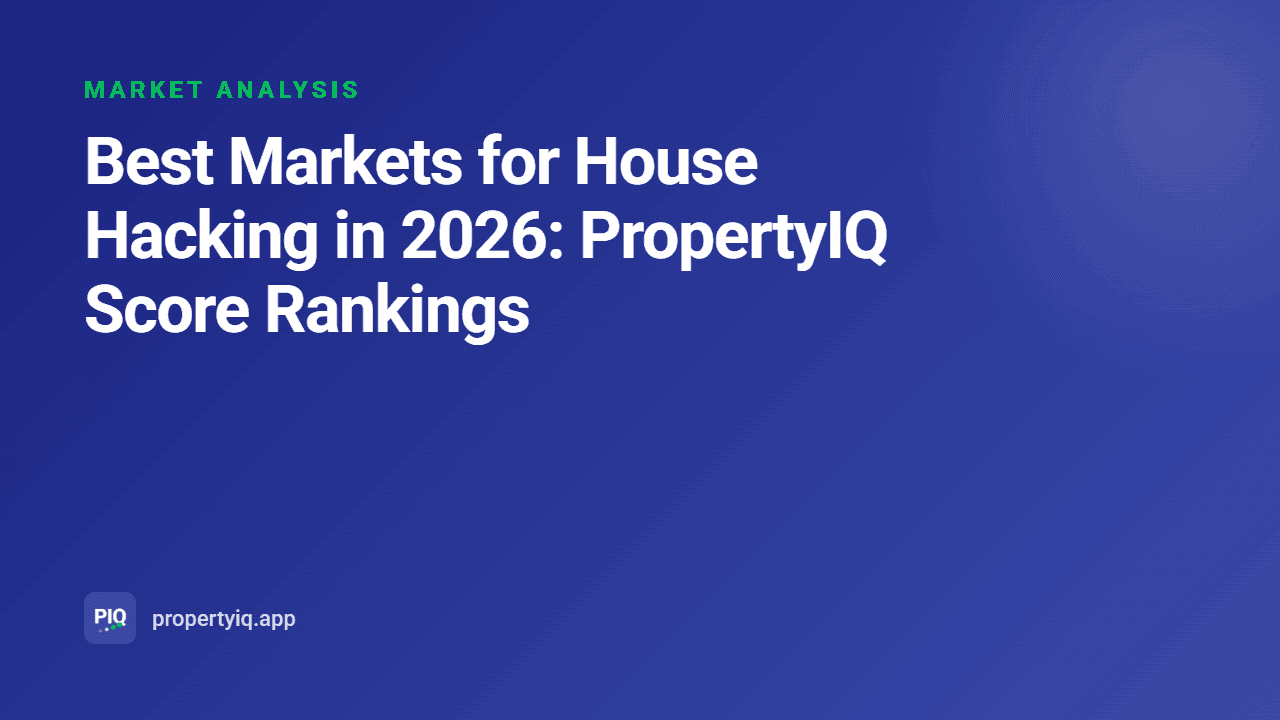 Best Markets for House Hacking in 2026: PropertyIQ Score Rankings