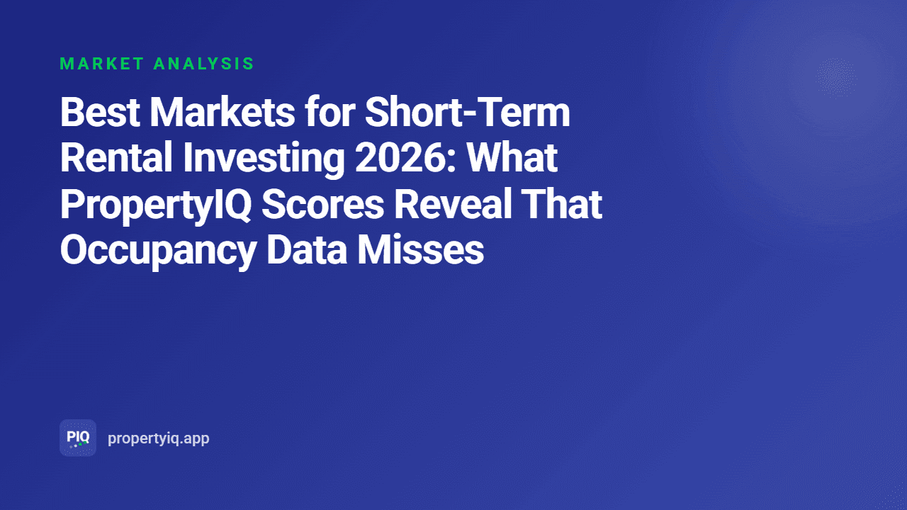 Best Markets for Short-Term Rental Investing 2026: What PropertyIQ Scores Reveal That Occupancy Data Misses