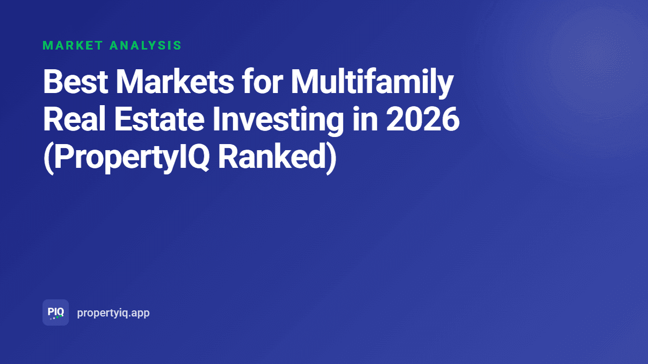 Best Markets for Multifamily Real Estate Investing in 2026 (PropertyIQ Ranked)