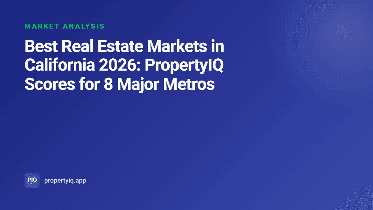 Best Real Estate Markets in California 2026: PropertyIQ Scores for 8 Major Metros