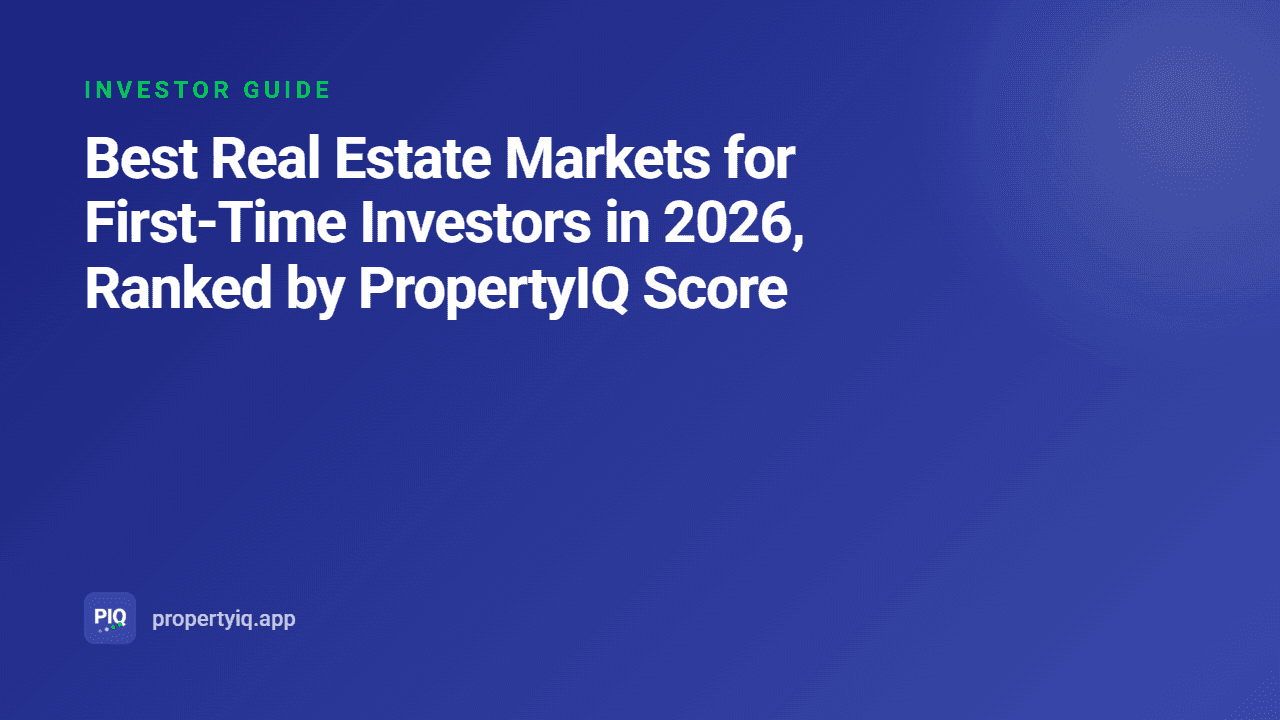 Best Real Estate Markets for First-Time Investors in 2026, Ranked by PropertyIQ Score