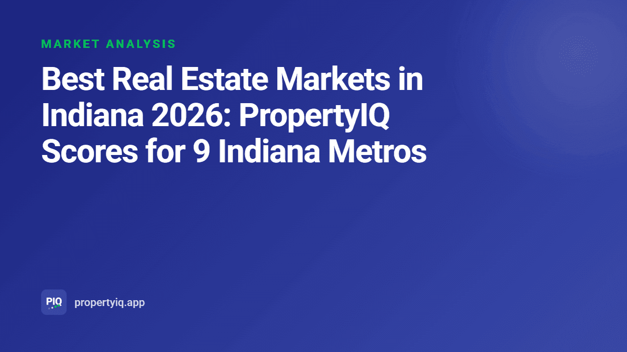 Best Real Estate Markets in Indiana 2026: PropertyIQ Scores for 9 Indiana Metros