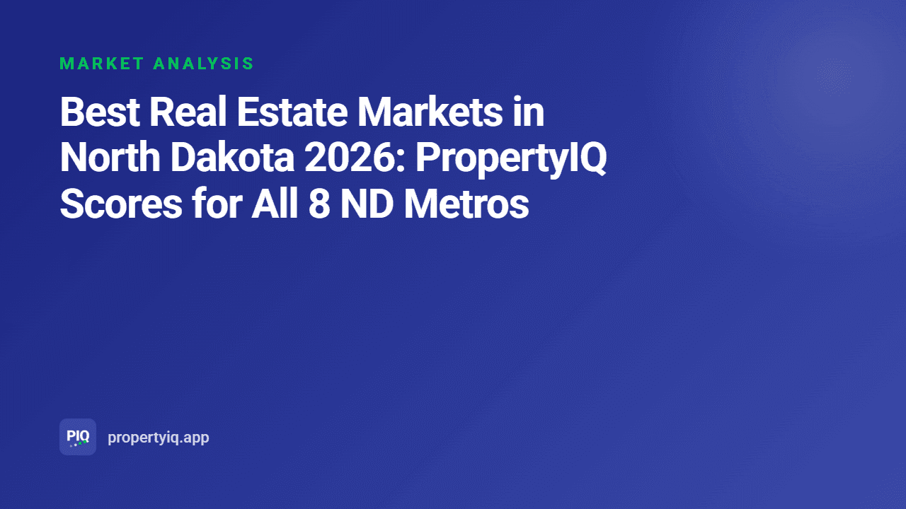 Best Real Estate Markets in North Dakota 2026: PropertyIQ Scores for All 8 ND Metros