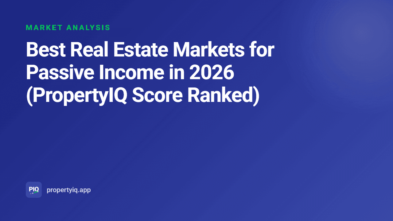 Best Real Estate Markets for Passive Income in 2026 (PropertyIQ Score Ranked)
