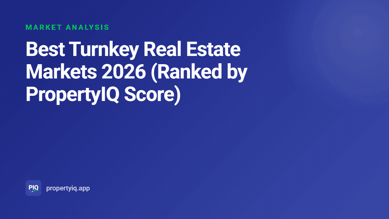Best Turnkey Real Estate Markets 2026 (Ranked by PropertyIQ Score)