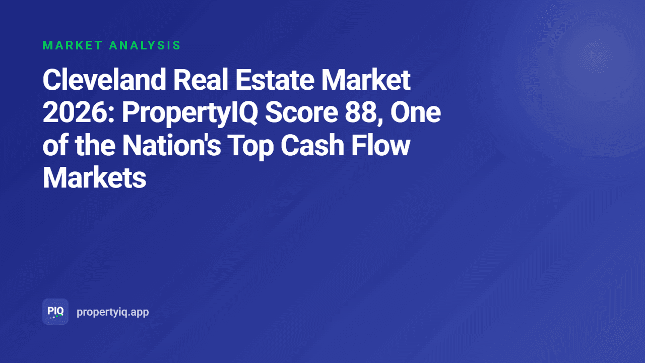 Cleveland Real Estate Market 2026: PropertyIQ Score 88, One of the Nation's Top Cash Flow Markets