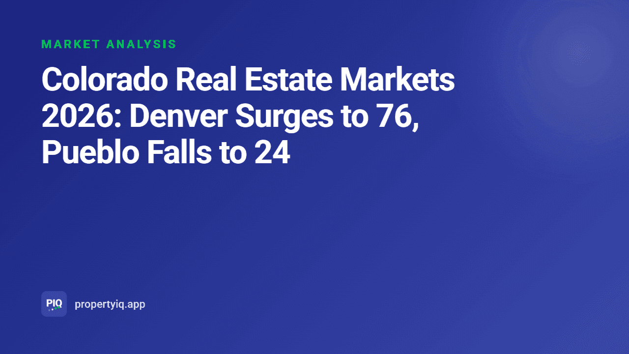 Colorado Real Estate Markets 2026: Denver Surges to 76, Pueblo Falls to 24