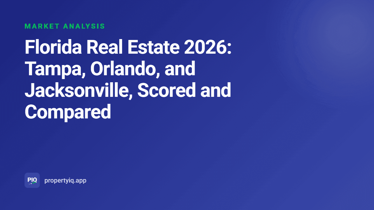 Florida Real Estate 2026: Tampa, Orlando, and Jacksonville, Scored and Compared