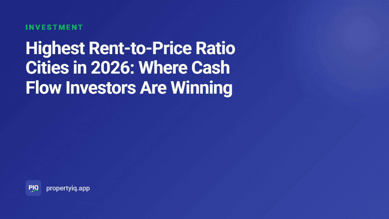 Highest Rent-to-Price Ratio Cities in 2026: Where Cash Flow Investors Are Winning
