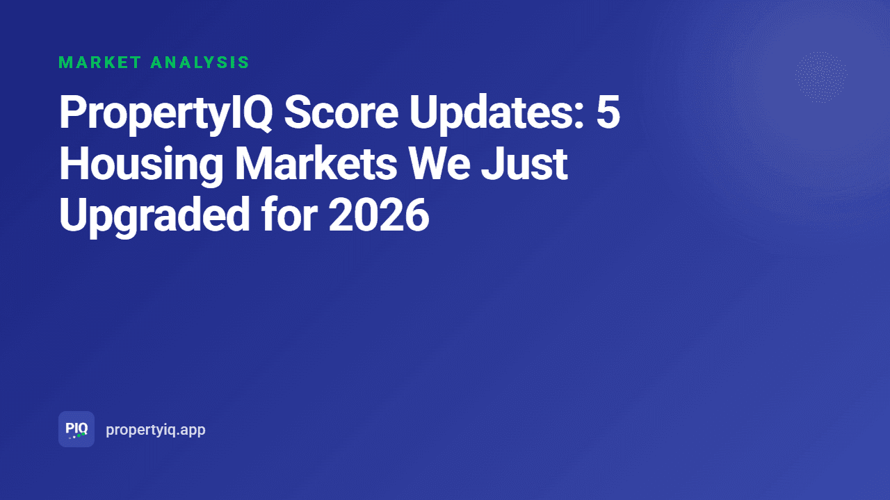 PropertyIQ Score Updates: 5 Housing Markets We Just Upgraded for 2026
