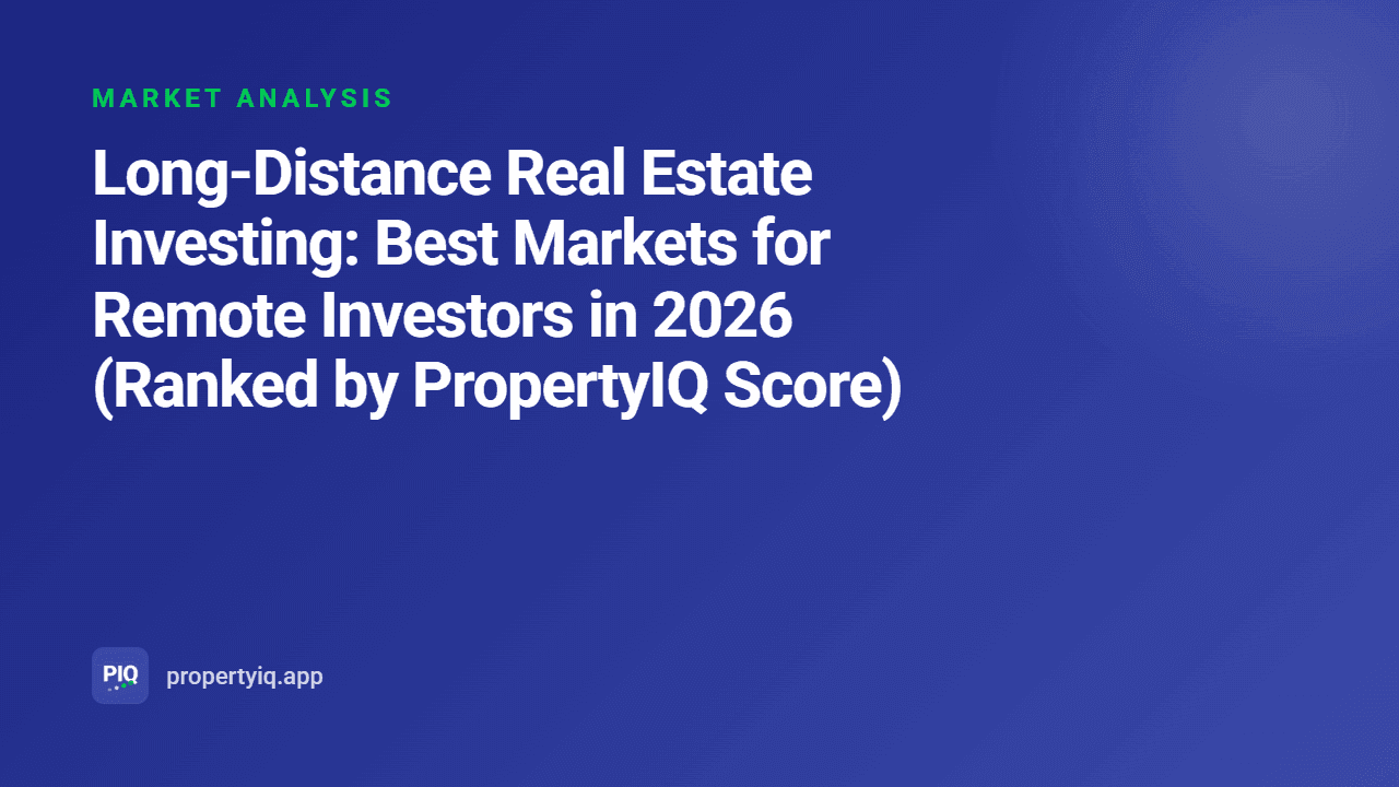Long-Distance Real Estate Investing: Best Markets for Remote Investors in 2026 (Ranked by PropertyIQ Score)
