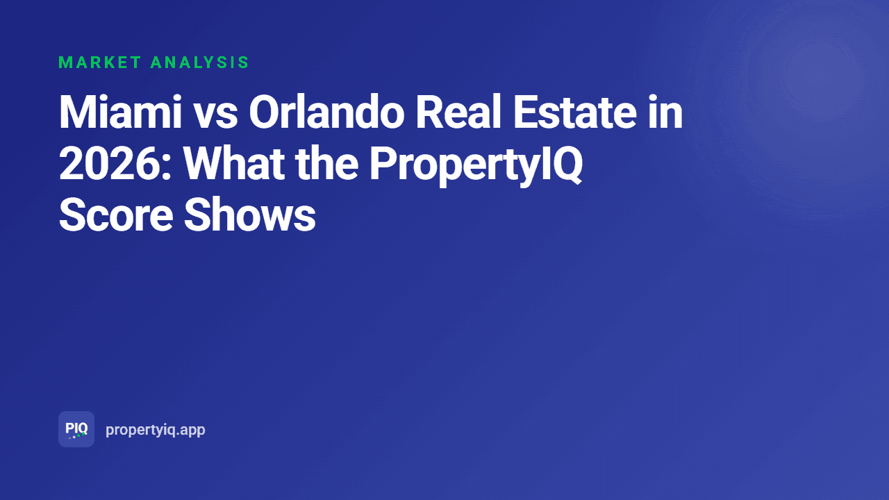 Miami vs Orlando Real Estate in 2026: What the PropertyIQ Score Shows
