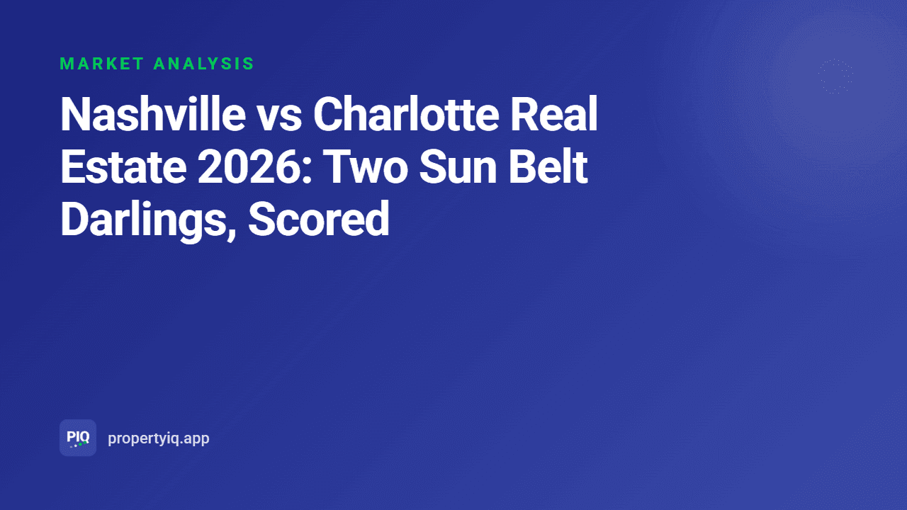 Nashville vs Charlotte Real Estate 2026: Two Sun Belt Darlings, Scored