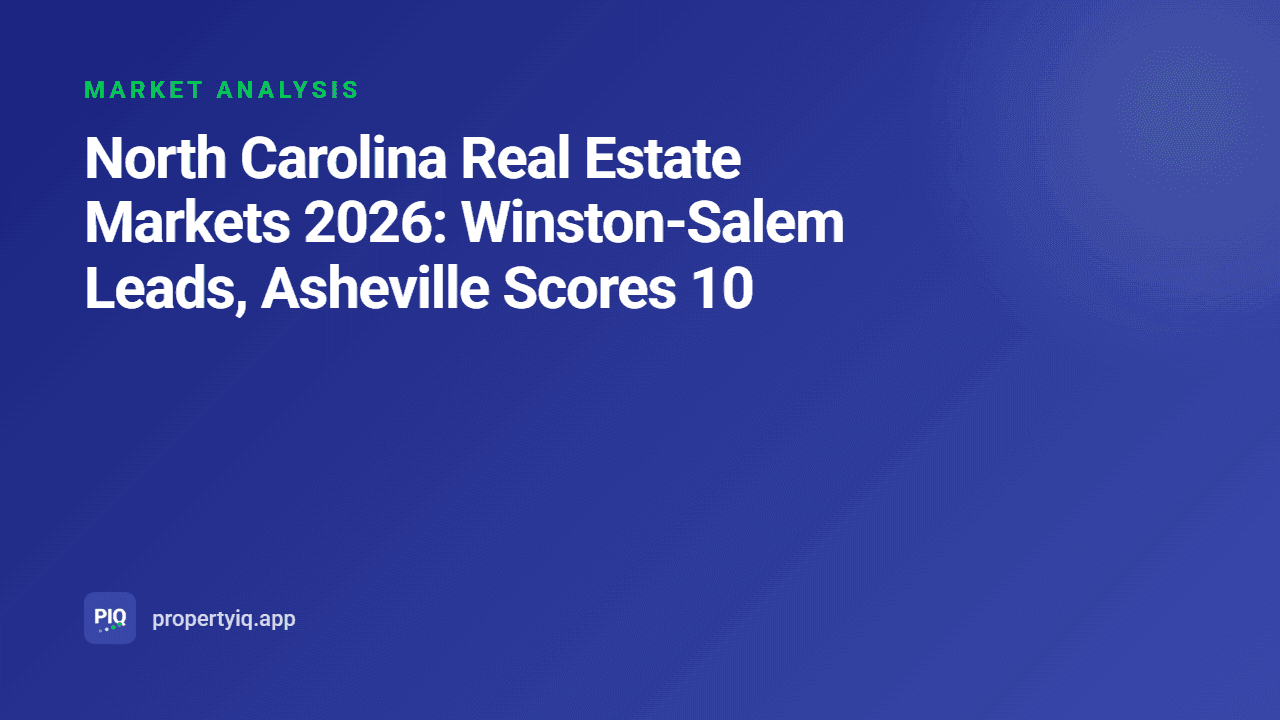 North Carolina Real Estate Markets 2026: Winston-Salem Leads, Asheville Scores 10