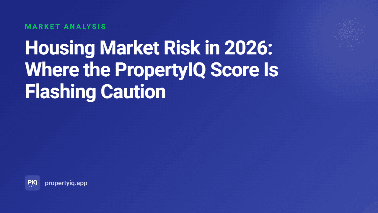 Housing Market Risk in 2026: Where the PropertyIQ Score Is Flashing Caution