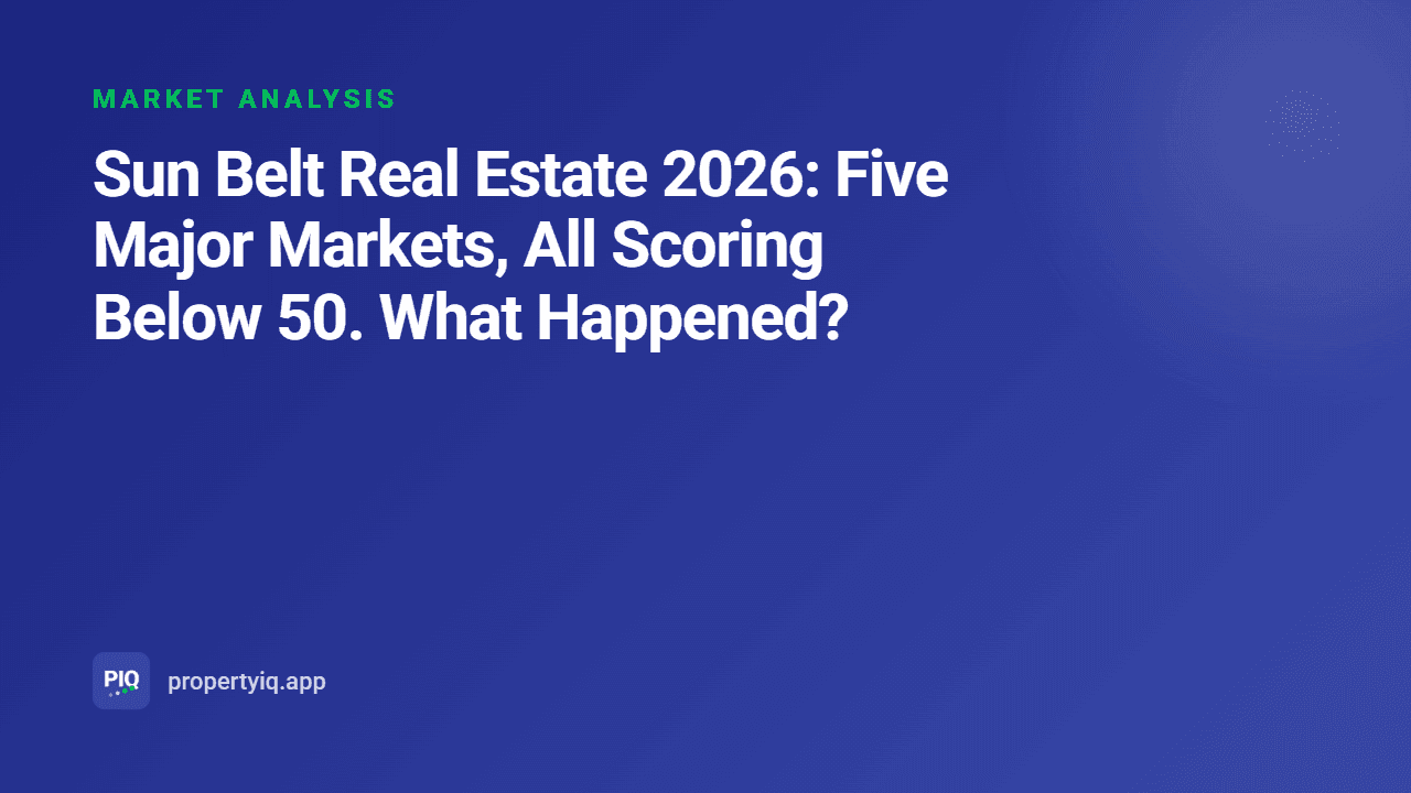 Sun Belt Real Estate 2026: Five Major Markets, All Scoring Below 50. What Happened?