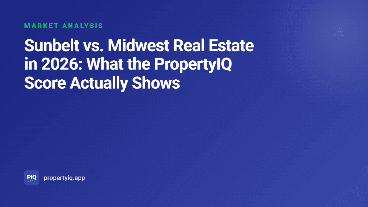 Sunbelt vs. Midwest Real Estate in 2026: What the PropertyIQ Score Actually Shows