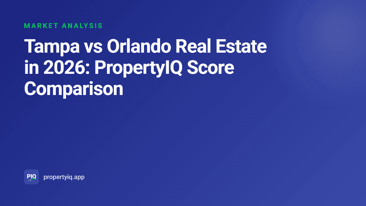 Tampa vs Orlando Real Estate in 2026: PropertyIQ Score Comparison