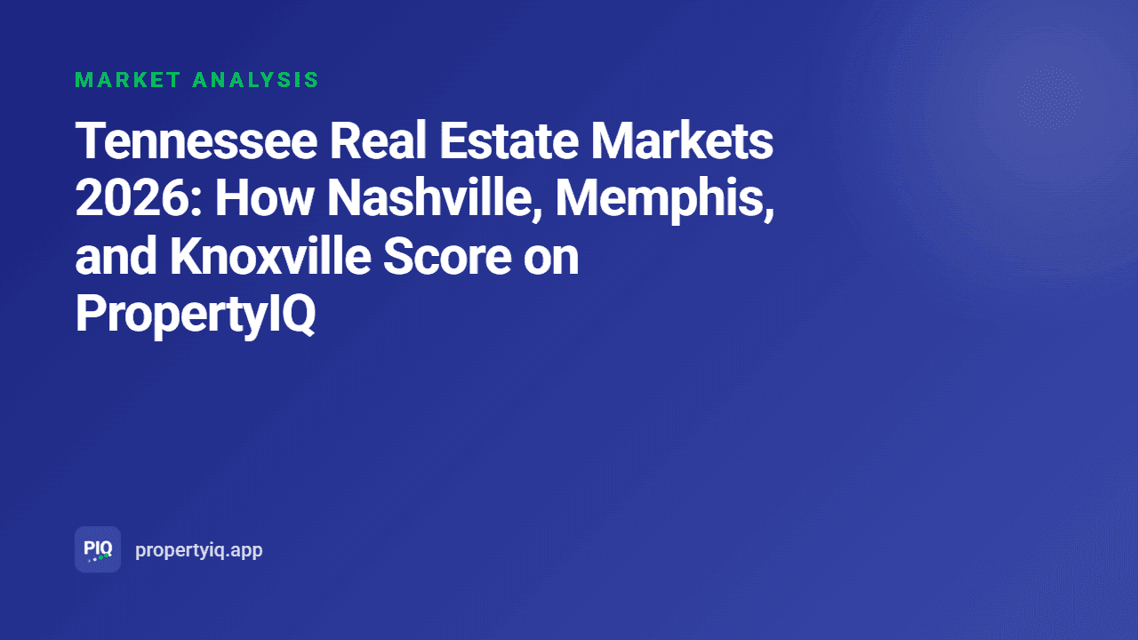 Tennessee Real Estate Markets 2026: How Nashville, Memphis, and Knoxville Score on PropertyIQ