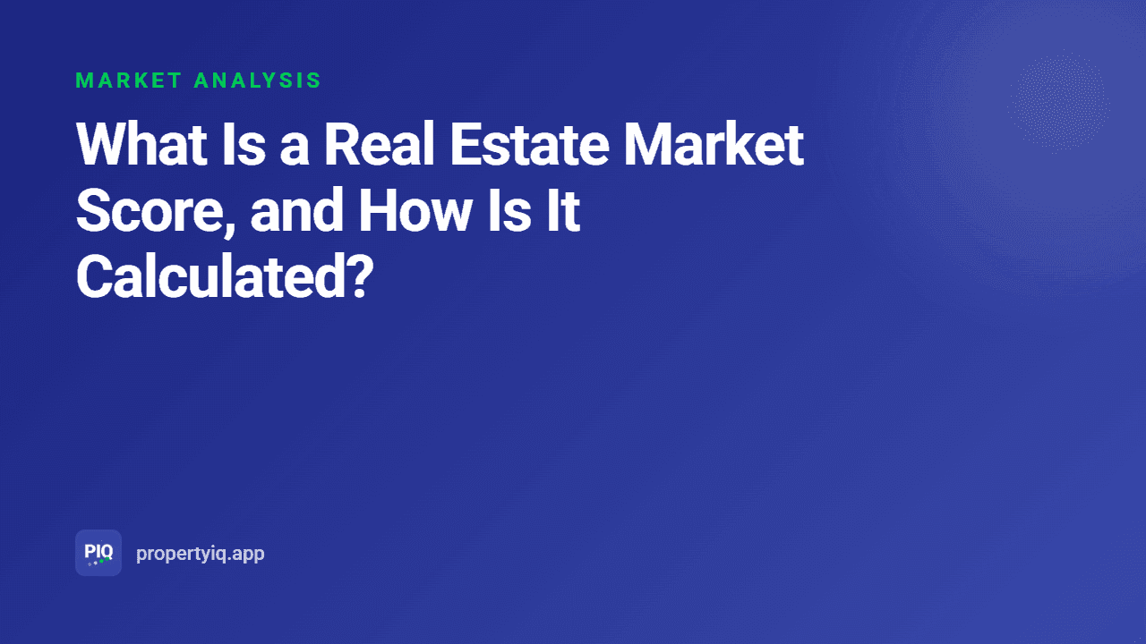 What Is a Real Estate Market Score, and How Is It Calculated?