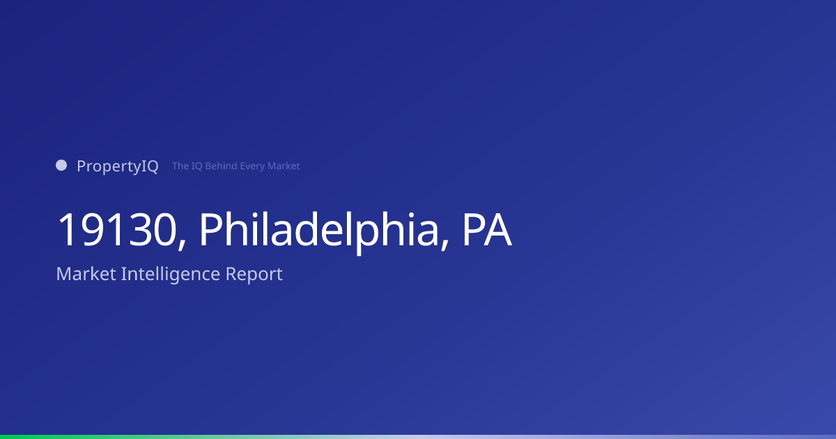 19130 Philadelphia, PA Housing Market — 2026 Analysis