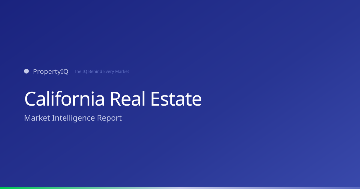 California real estate market overview from PropertyIQ — compare PropertyIQ demand scores, home prices, and rental trends across every metro and county in California.