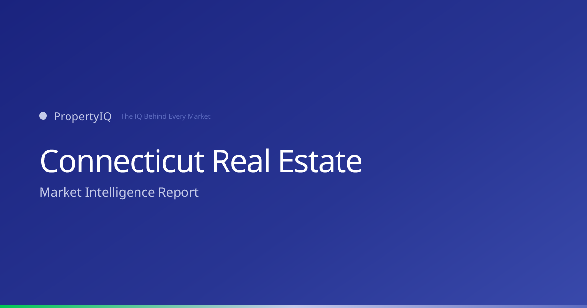 Connecticut real estate market overview from PropertyIQ — compare PropertyIQ demand scores, home prices, and rental trends across every metro and county in Connecticut.
