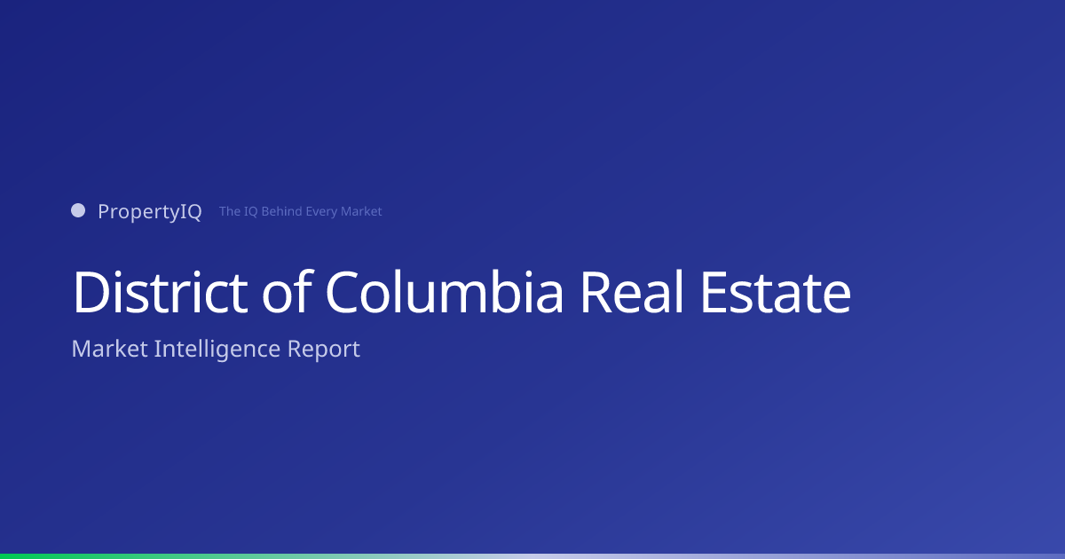 District of Columbia real estate market overview from PropertyIQ — compare PropertyIQ demand scores, home prices, and rental trends across every metro and county in District of Columbia.