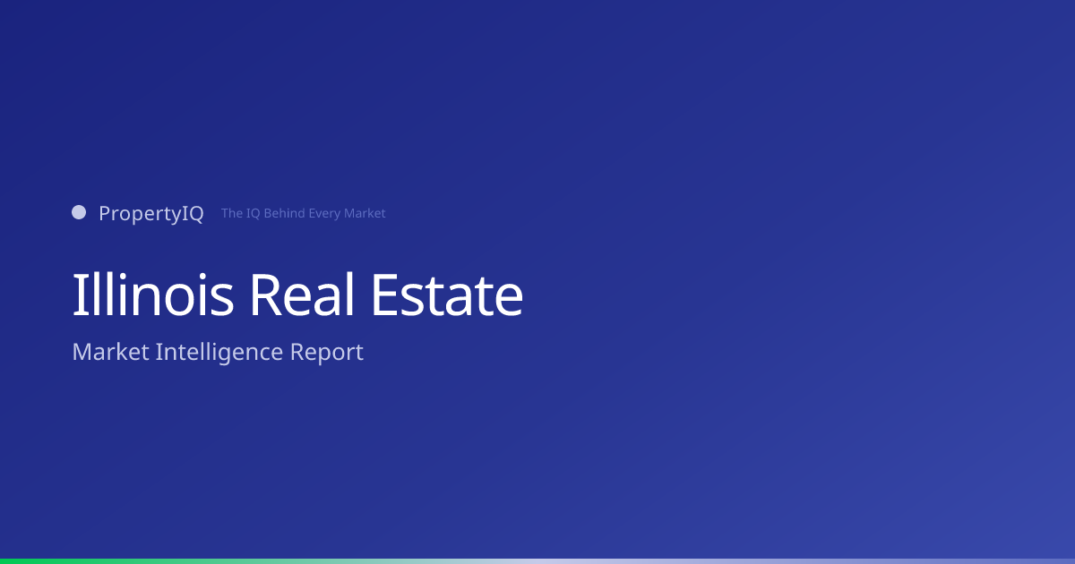 Illinois real estate market overview from PropertyIQ — compare PropertyIQ demand scores, home prices, and rental trends across every metro and county in Illinois.