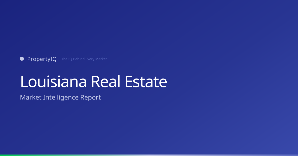 Louisiana real estate market overview from PropertyIQ — compare PropertyIQ demand scores, home prices, and rental trends across every metro and county in Louisiana.