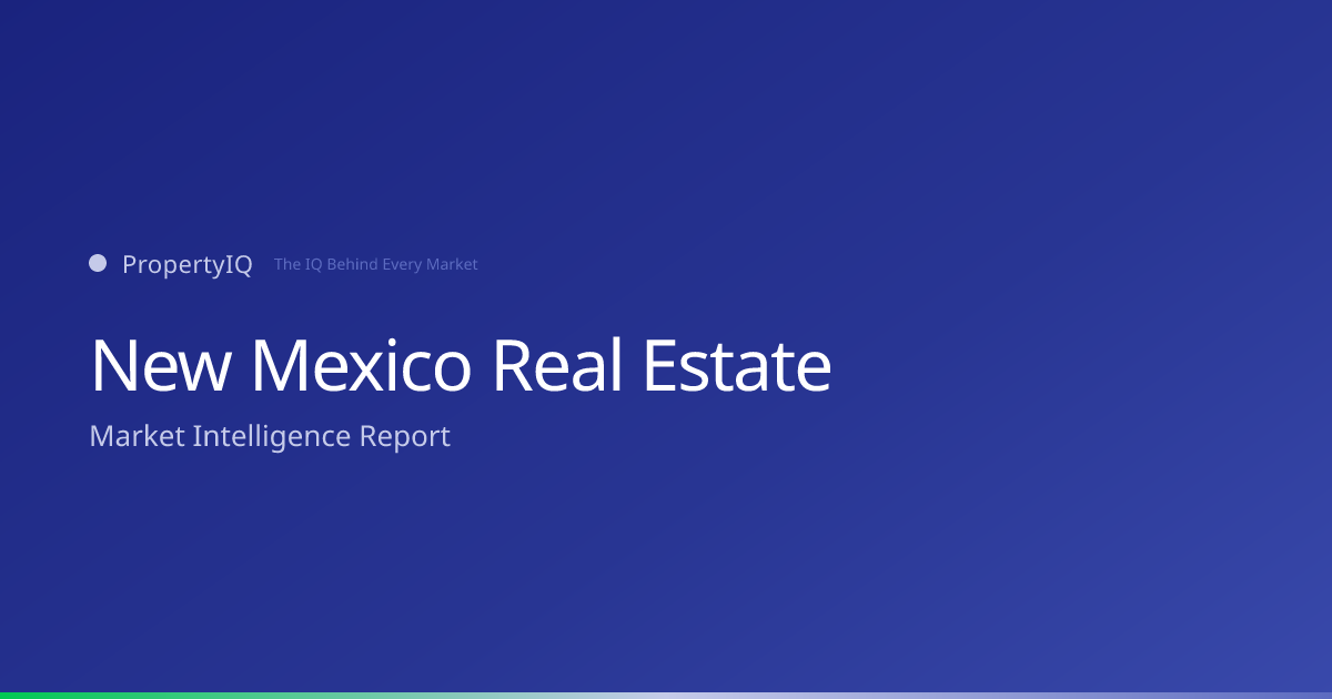 New Mexico real estate market overview from PropertyIQ — compare PropertyIQ demand scores, home prices, and rental trends across every metro and county in New Mexico.