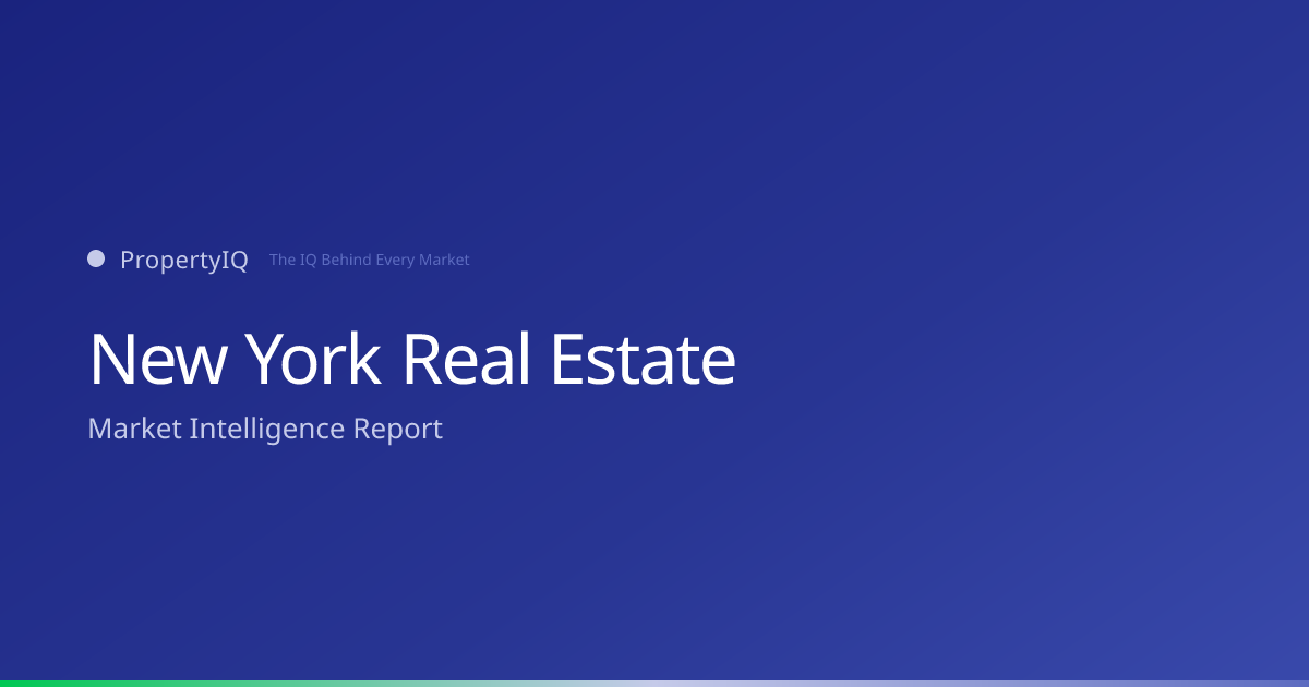 New York real estate market overview from PropertyIQ — compare PropertyIQ demand scores, home prices, and rental trends across every metro and county in New York.