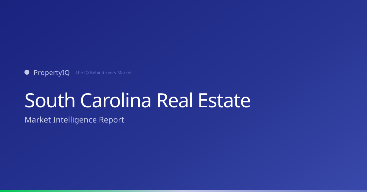 South Carolina real estate market overview from PropertyIQ — compare PropertyIQ demand scores, home prices, and rental trends across every metro and county in South Carolina.