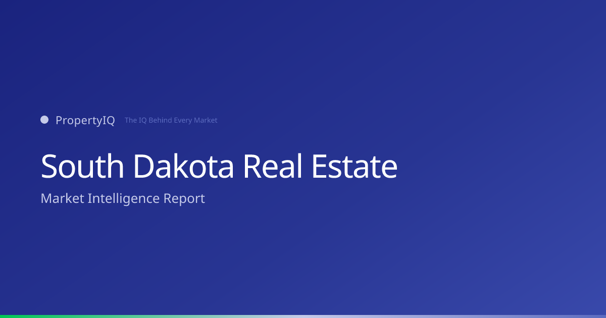 South Dakota real estate market overview from PropertyIQ — compare PropertyIQ demand scores, home prices, and rental trends across every metro and county in South Dakota.