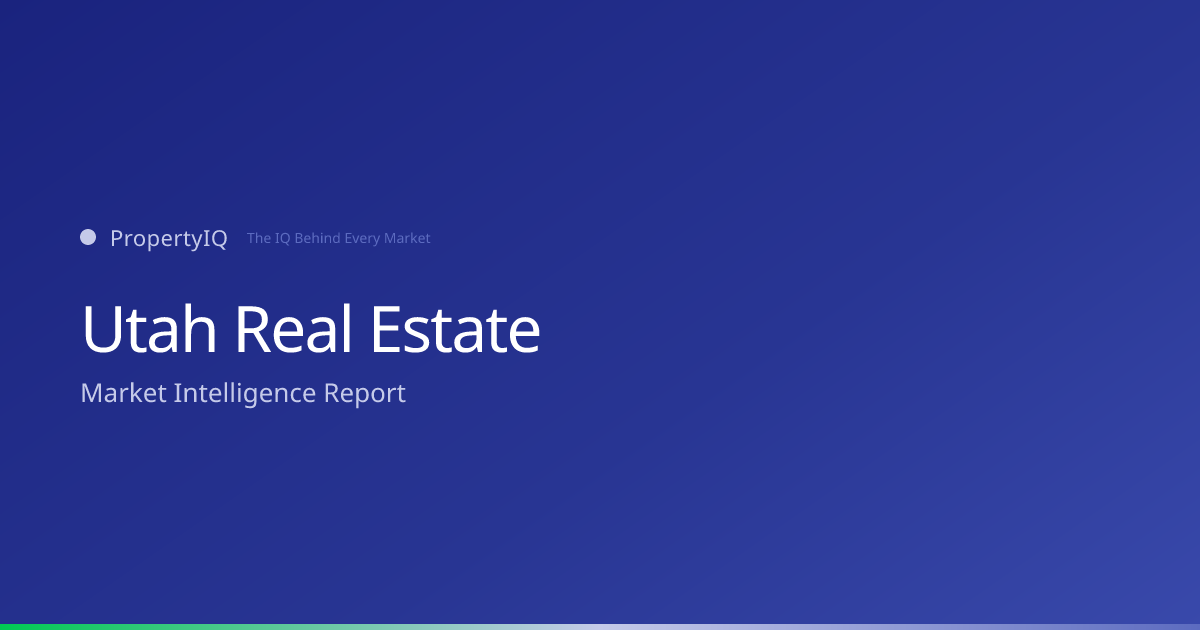 Utah real estate market overview from PropertyIQ — compare PropertyIQ demand scores, home prices, and rental trends across every metro and county in Utah.